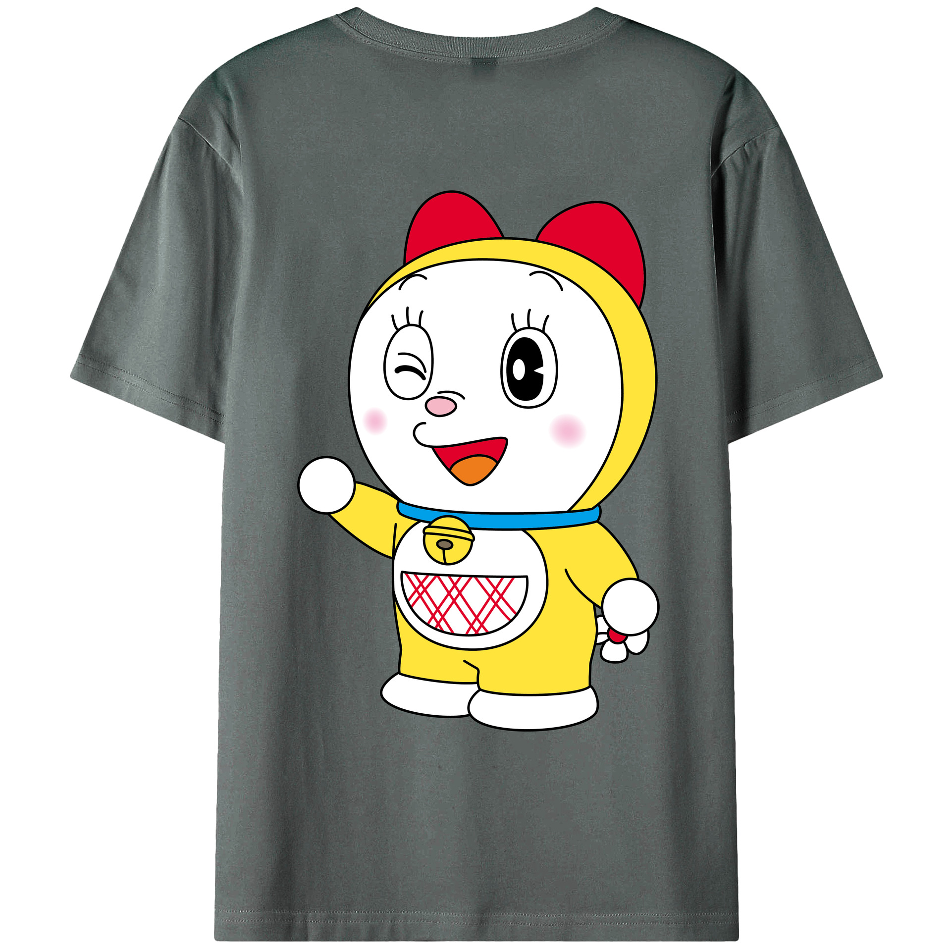 （画像用） ドラえもん ドラミ Doraemon Dorami 綿100％ メンズ半袖Tシャツ（バックプリント） 通気性